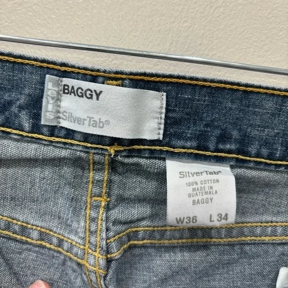Vintage Levi’s Silvertab Baggy Cotton Jeans Men’s Size W36xL34 - Picture 4 of 11
